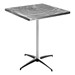 Square Swirl-Top Aluminum Café Table - Stool Height